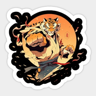 karate tiger Sticker